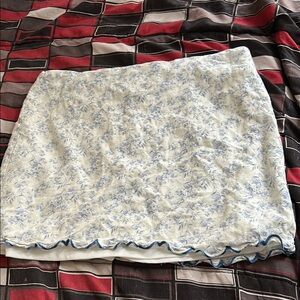 Blue Rain Cream Mini Bubble Skirt Ruffled Cocktail